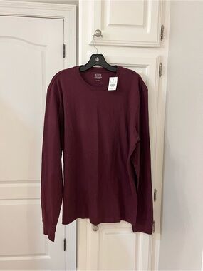 NWT J. Crew Long Sleeve Crewneck Tee - Burgundy